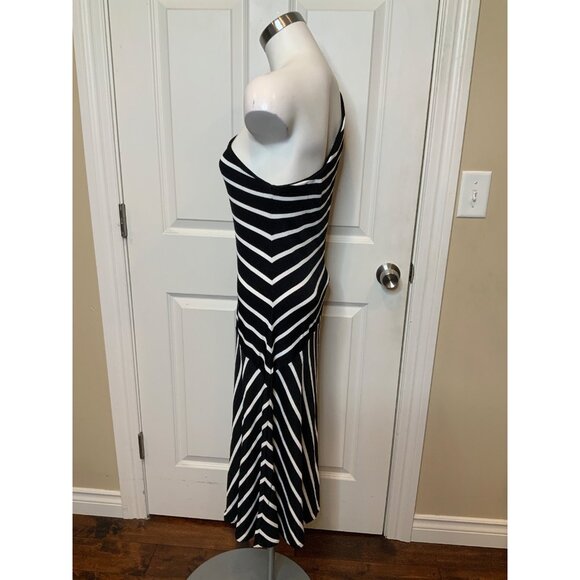 ralph lauren striped fit and flare dress Black Zip-Front Fit-and-Flare Dress main image 1